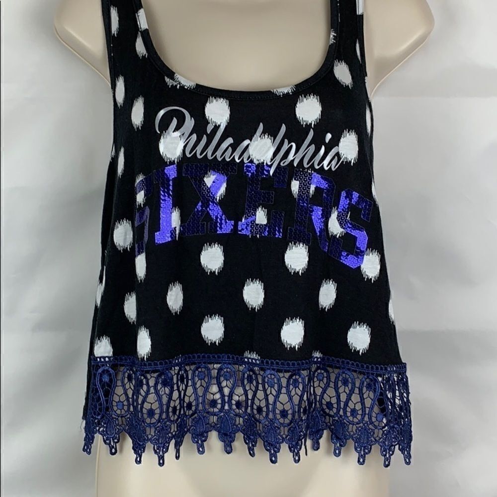 Game day Couture sequined black and white crop top